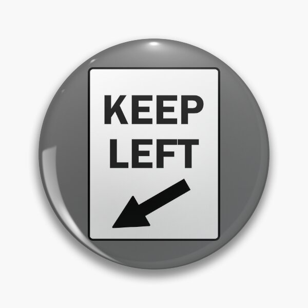 Item preview, KEEP LEFT, Black and White Sign with Angled Arrow designed and sold by AASparksDesigns.