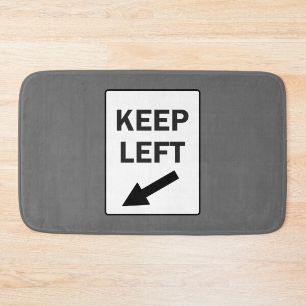 Item preview, KEEP LEFT, Black and White Sign with Angled Arrow designed and sold by AASparksDesigns.