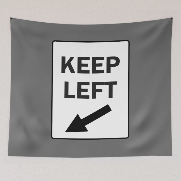 Item preview, KEEP LEFT, Black and White Sign with Angled Arrow designed and sold by AASparksDesigns.