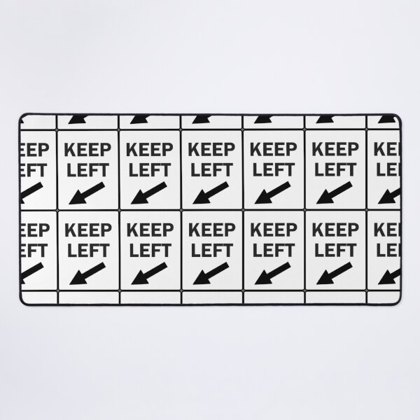 Item preview, KEEP LEFT, Black and White Sign with Angled Arrow designed and sold by AASparksDesigns.