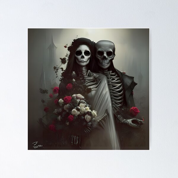 Gothic love, till death and after, goth wedding Poster