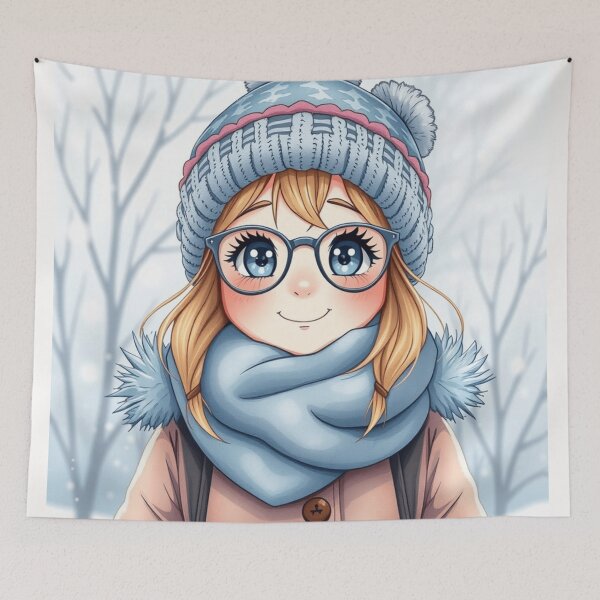Item preview, Winter Festivities, cute anime girl, winter blues, holidays gifts designed and sold by Artheaven77.