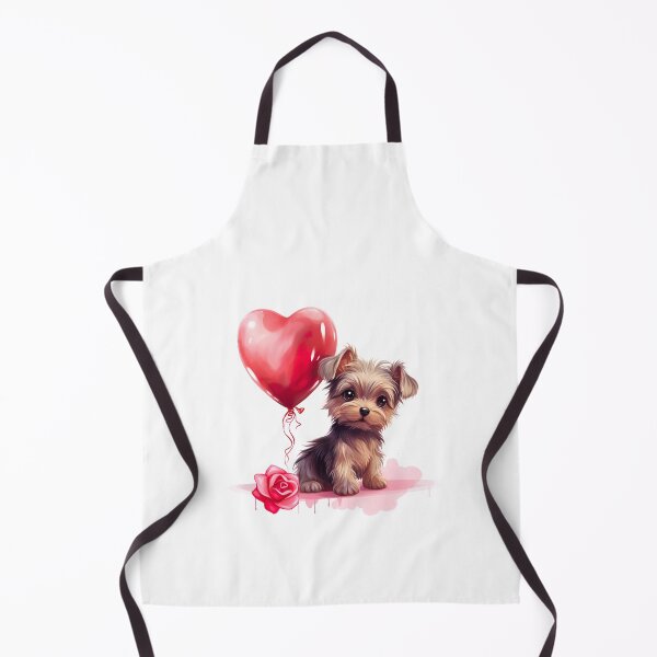 Item preview, Cute Yorkshire puppy with valentine balloon and rose designed and sold by UmagineArts.