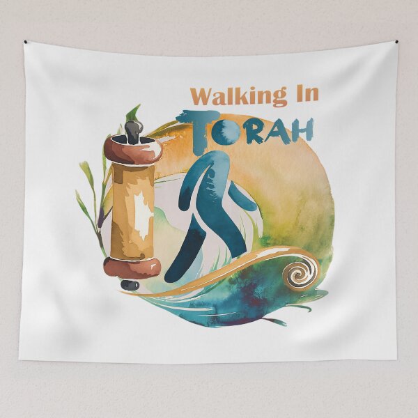 Item preview, Abstract watercolor Design - Walking In Torah - Christian Hebrew designed and sold by Narrow-Path.