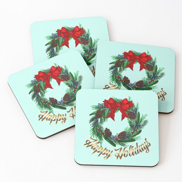 Item preview, Happy Holidays Wreath designed and sold by Ibnat Ali.