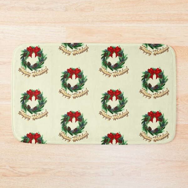 Item preview, Happy Holidays Wreath designed and sold by Ibnat Ali.