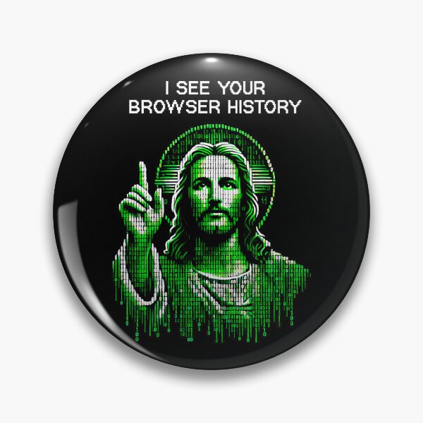 Item preview, Matrix Jesus: I See Your Browser History - Tech & Faith Crossover Design designed and sold by H Jonas.