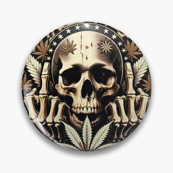 Item preview, Skull Head with Weed Leaves and Leopard Background designed and sold by GDCdesigns.