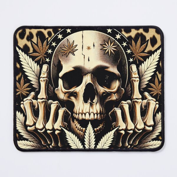 Item preview, Skull Head with Weed Leaves and Leopard Background designed and sold by GDCdesigns.