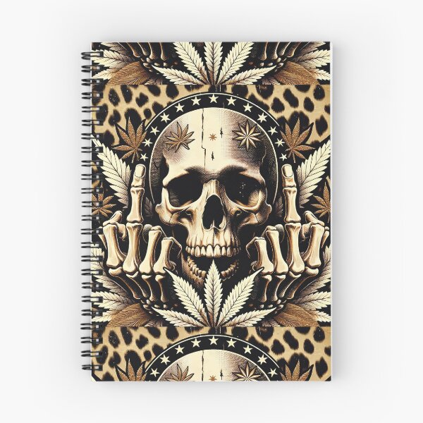 Item preview, Skull Head with Weed Leaves and Leopard Background designed and sold by GDCdesigns.