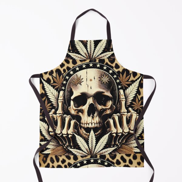 Item preview, Skull Head with Weed Leaves and Leopard Background designed and sold by GDCdesigns.
