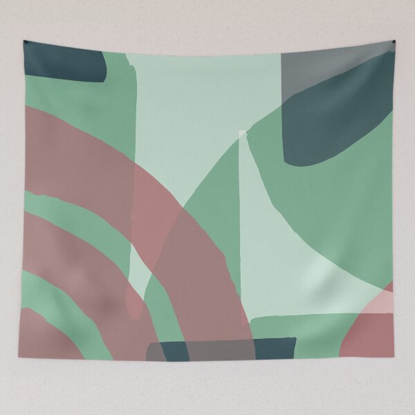 Item preview, Mid-Century Modern in Minty Green and Mauve-Pink Pattern designed and sold by DEC02.