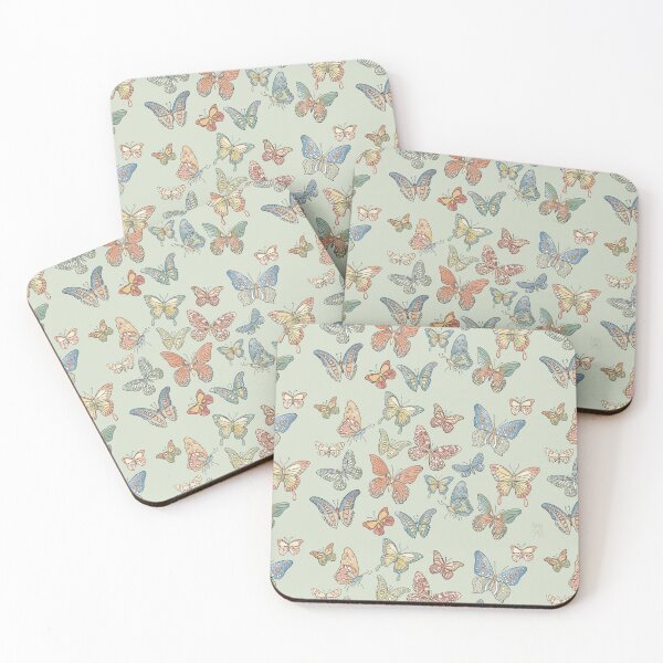 Item preview, Watercolour pastel butterflies pattern designed and sold by lucyluart.