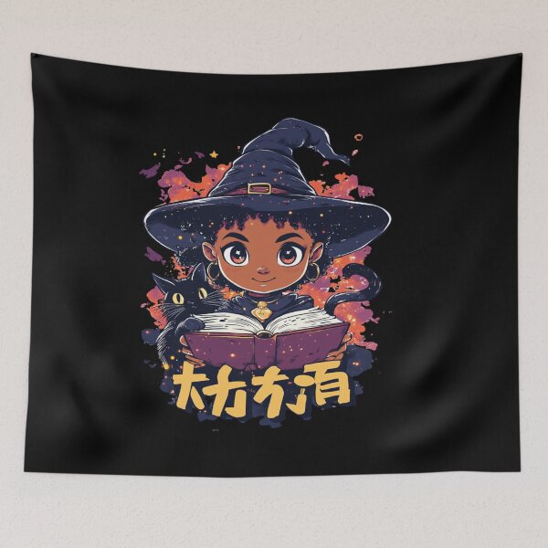 Item preview, African American Cute Chibi Witch designed and sold by PrintsByFrank.