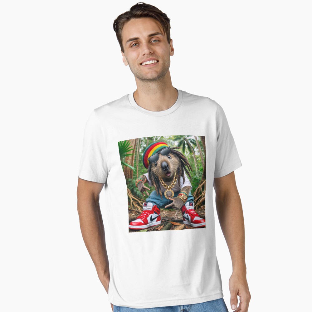Vista previa del artículo con la obra «Camiseta esencial», diseñado y vendido por J7Simpson.