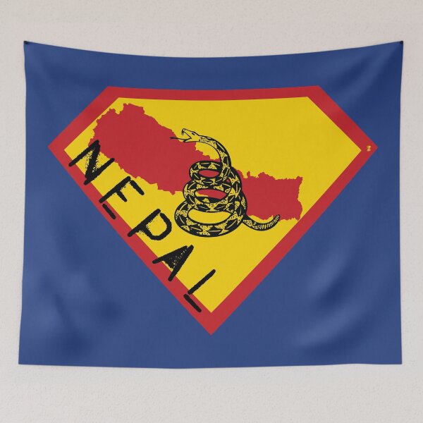 Item preview, NEPAL Spell Out - Freedom Is The Superpower - Gadsden Snake Flag - Dont Tread On Me SUPERHERO design designed and sold by pelagio.