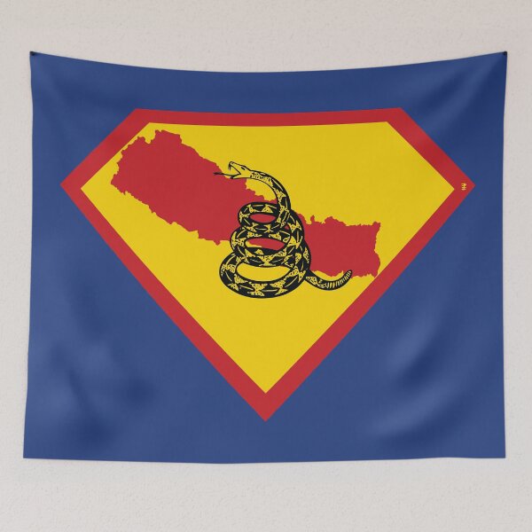 Item preview, NEPAL  - Freedom Is The Superpower - Gadsden Snake Flag - Dont Tread On Me SUPERHERO design designed and sold by pelagio.