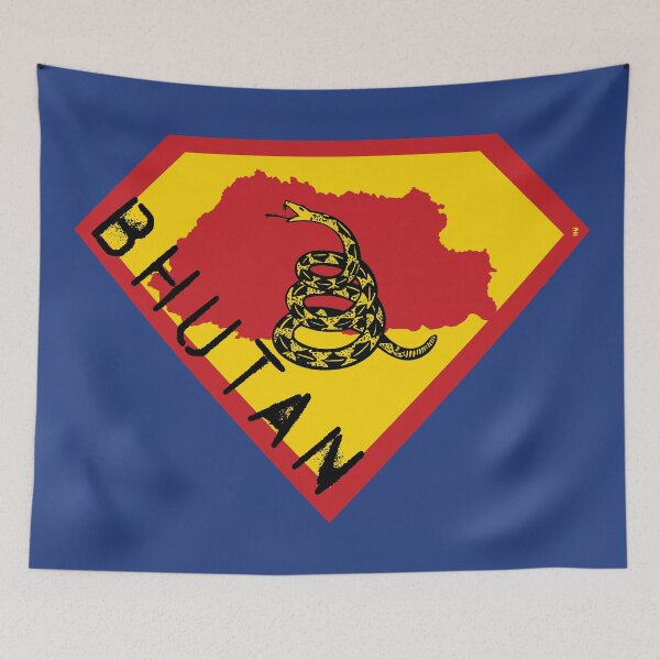 Item preview, BHUTAN Spell Out - Freedom Is The Superpower - Gadsden Snake Flag - Dont Tread On Me SUPERHERO design designed and sold by pelagio.