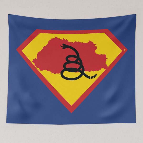 Item preview, BHUTAN - Freedom Is The Superpower - Modern Gadsden Snake Flag - Dont Tread On Me SUPERHERO design designed and sold by pelagio.