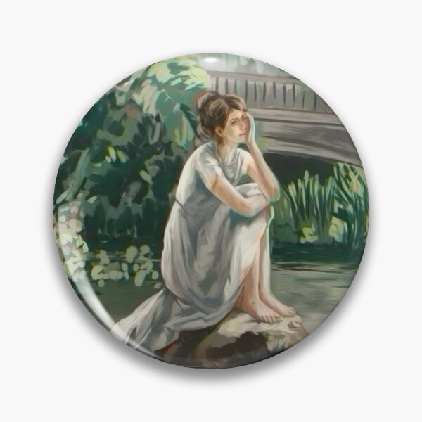 Item preview, Douce Pause – Romantic Woman in Nature Painting  designed and sold by CARRAANN.
