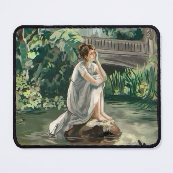 Item preview, Douce Pause – Romantic Woman in Nature Painting designed and sold by CARRAANN.