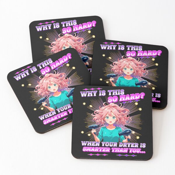 Item preview, Manga Girl’s Hairdryer Struggle: Funny Bad Hair Day designed and sold by Intl-Day.