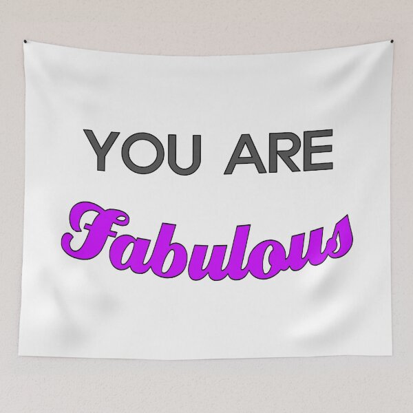 Item preview, You Are Fabulous.  Bold Grey Text, with Purple Styled Designer Text designed and sold by AASparksDesigns.