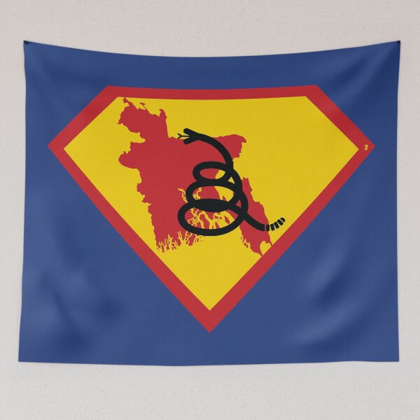 Item preview, BANGLADESH - Freedom Is The Superpower - Modern Gadsden Snake Flag - Dont Tread On Me SUPERHERO design designed and sold by pelagio.