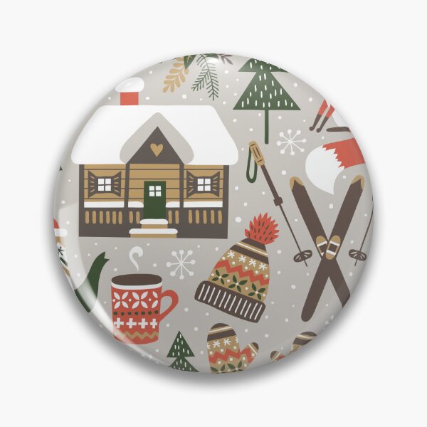 Item preview, Snowy Christmas Ski Village, Winter Hot Chocolate, Holiday Season designed and sold by newburyboutique.