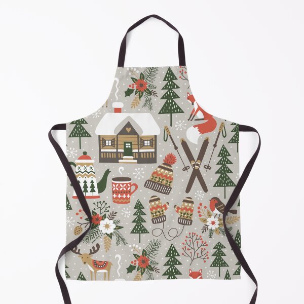 Item preview, Snowy Christmas Ski Village, Winter Hot Chocolate, Holiday Season designed and sold by newburyboutique.