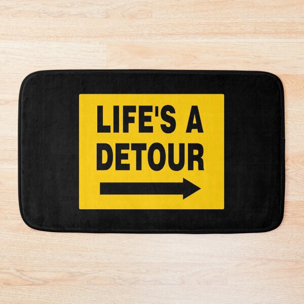 Item preview, LIFE'S A DETOUR, Black Lettering and Arrow on Yellow Sign designed and sold by AASparksDesigns.