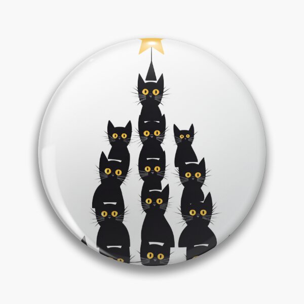Item preview, Black Cat Christmas Tree Shirt – Festive Minimalist Holiday Design for Cat Lovers designed and sold by PheonixTHShop.