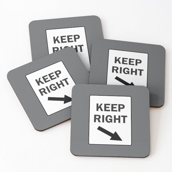 Item preview, KEEP RIGHT, Black and White Sign with Angled Arrow designed and sold by AASparksDesigns.