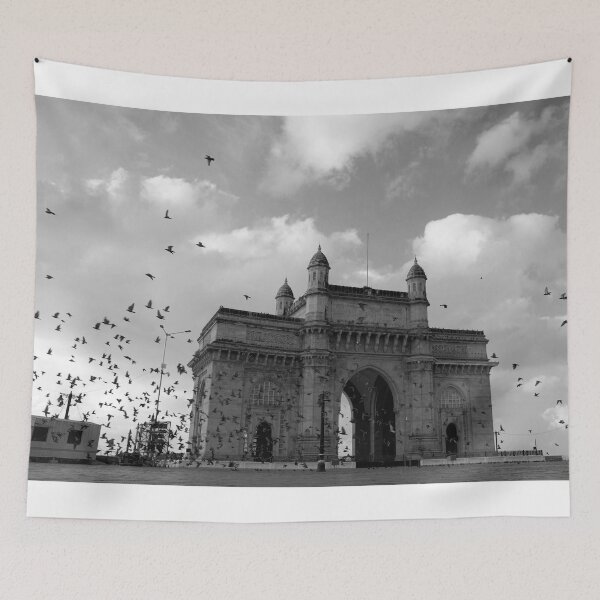 Item preview, Monochrome Gateway of India  left side view, Mumbai, India,Modern art, Wall art, Print, Minimalistic, Modern personalised gifts, custom printed gifts. Photographic Print. designed and sold by CameraDesign.