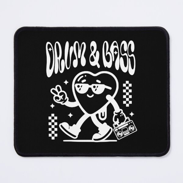 Item preview, DRUM AND BASS - Boombox Heart Mascot (White) designed and sold by Discothreadz.