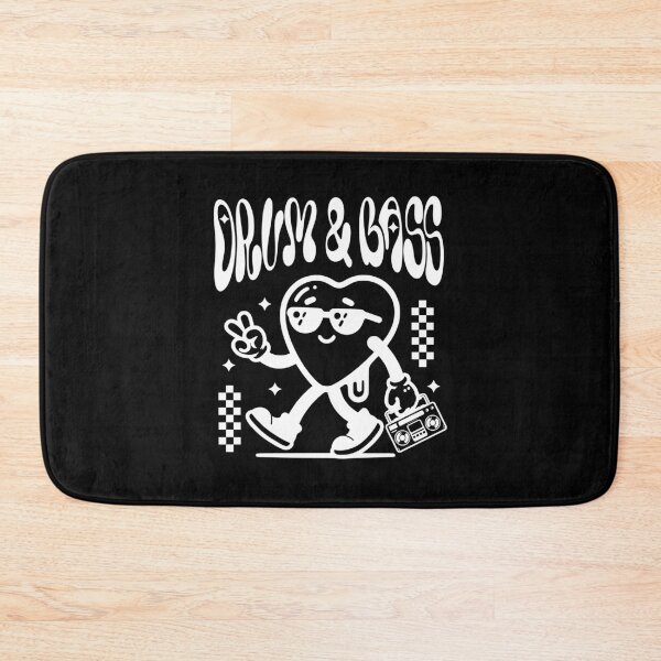 Item preview, DRUM AND BASS  - Boombox Heart Mascot (White)  designed and sold by Discothreadz.