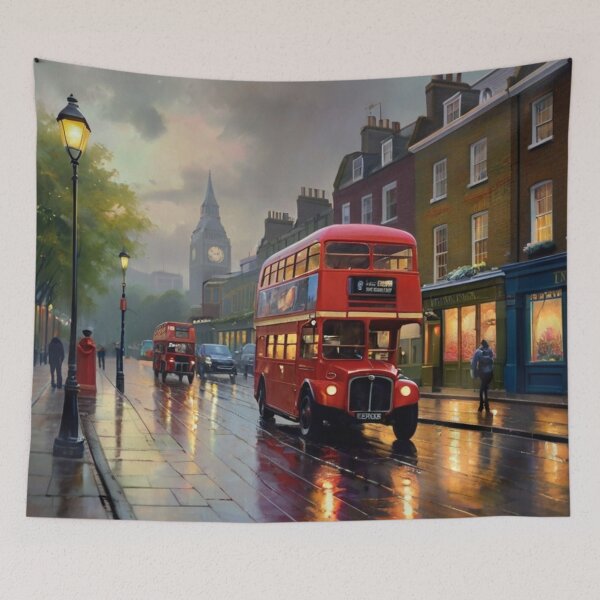 Item preview, Rainy Reflections on a London Street designed and sold by BlareBlare.
