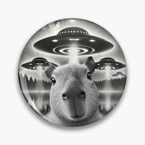 Item preview, Funny Graphic Capybara Selfie with UFOs Weird  designed and sold by SHOPATOR.