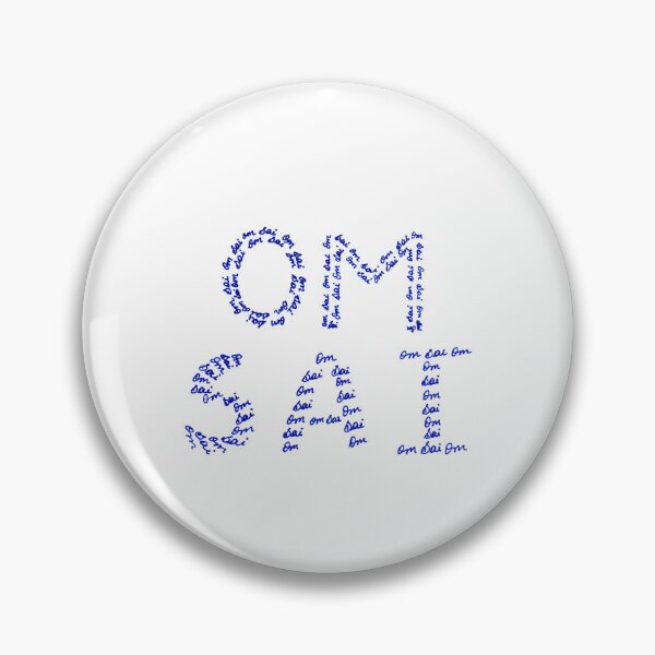 Item preview, Om Sai Typography Art - Spiritual Blue Handwriting Design designed and sold by scribblesign.