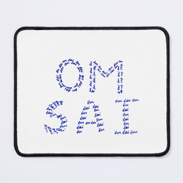 Item preview, Om Sai Typography Art - Spiritual Blue Handwriting Design designed and sold by scribblesign.