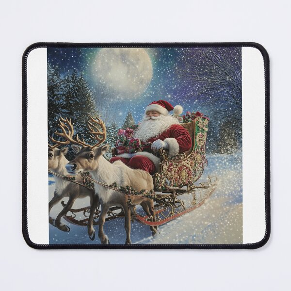 Item preview, Santa and his Reindeer on Christmas Night designed and sold by ACuriousshoppe.