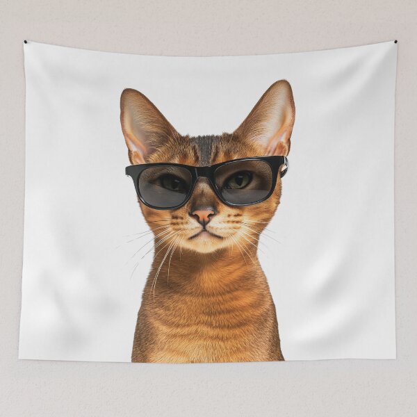 Item preview, Funny cool Abyssinian Cat wearing sunglasses designed and sold by LazyOwlStore.