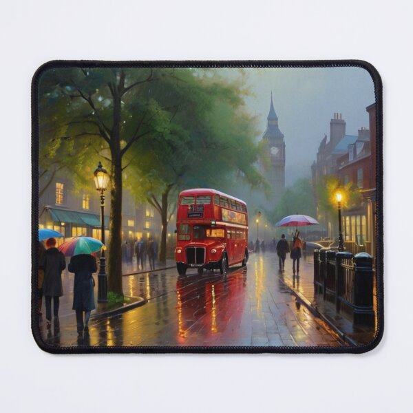 Item preview, Umbrellas Along the Rainy Streets of London designed and sold by BlareBlare.