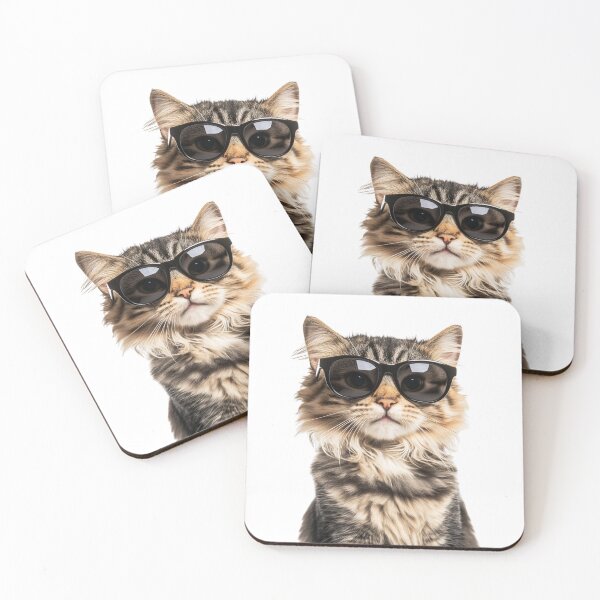Item preview, Funny cool American Curl Cat wearing sunglasses designed and sold by LazyOwlStore.