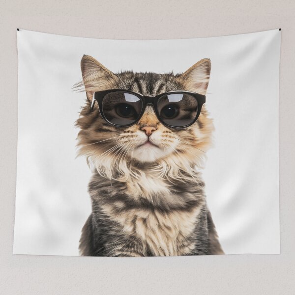 Item preview, Funny cool American Curl Cat wearing sunglasses designed and sold by LazyOwlStore.