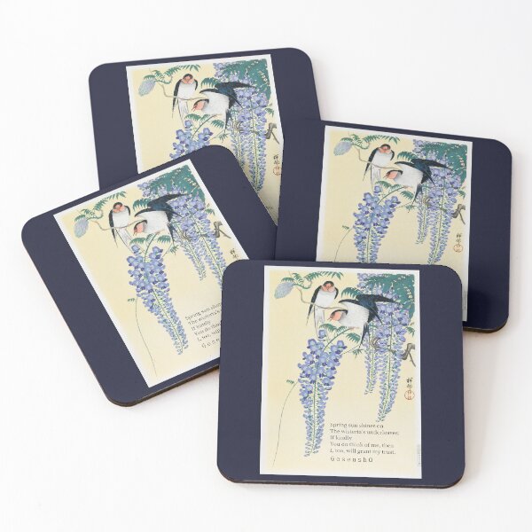Item preview, Gosenshū  100:  Spring sun shines on The wisteria’s underleaves; If kindly You do think of me, then I, too, will grant my trust. designed and sold by artbleed.