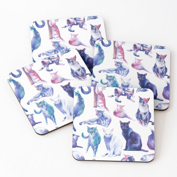 Item preview, Watercolor collection of cats designed and sold by Ekaterina Glazkova.