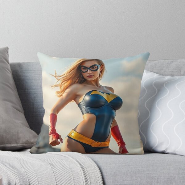 Item preview, Fierce Superheroine in Blue and Yellow designed and sold by DigitalTease.