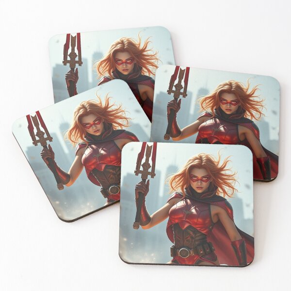 Item preview, Warrior Superheroine with Fiery Red Aura designed and sold by DigitalTease.
