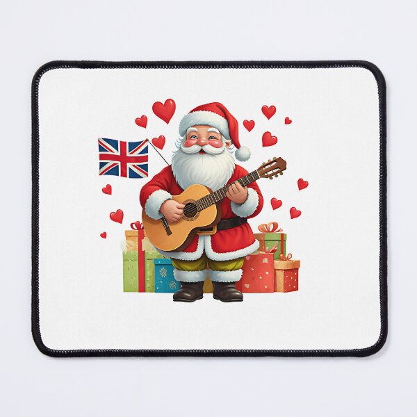 Item preview, Santa Cristmas Theme , Decoration, Clothing, Gift, Santa Claus Rocking Guitar with UK Flag & Gifts , Christmas Gift Design designed and sold by Sitred123.